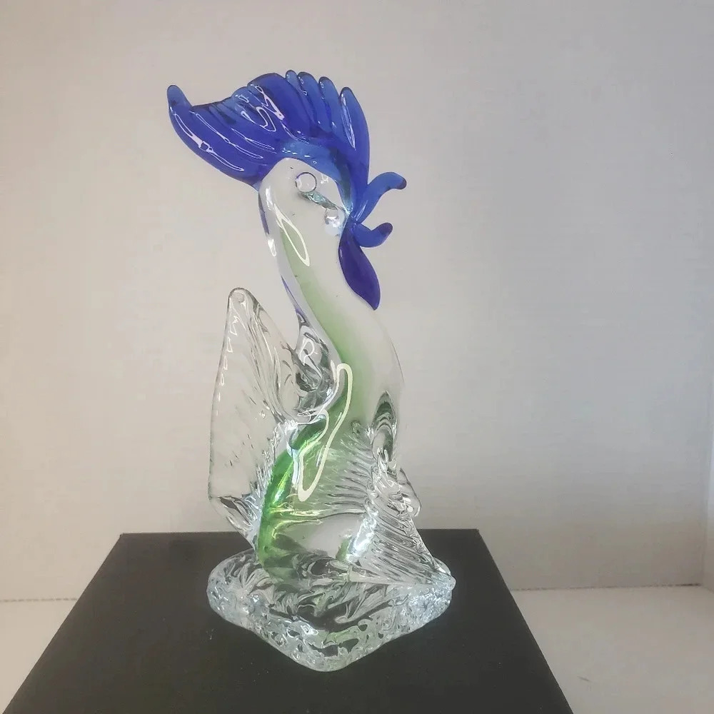 Vintage Murano Stlye Art Glass Rooster Figurine.